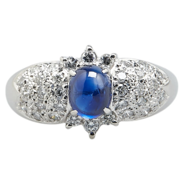 Pt900 プラチナ サファイア1.08ct ダイヤ0.38ct リング 指輪 レディース 12号 【中古】