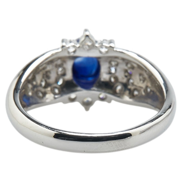 Pt900 プラチナ サファイア1.08ct ダイヤ0.38ct リング 指輪 レディース 12号 【中古】