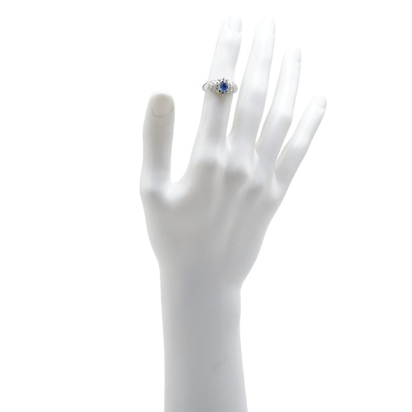 Pt900 プラチナ サファイア1.08ct ダイヤ0.38ct リング 指輪 レディース 12号 【中古】