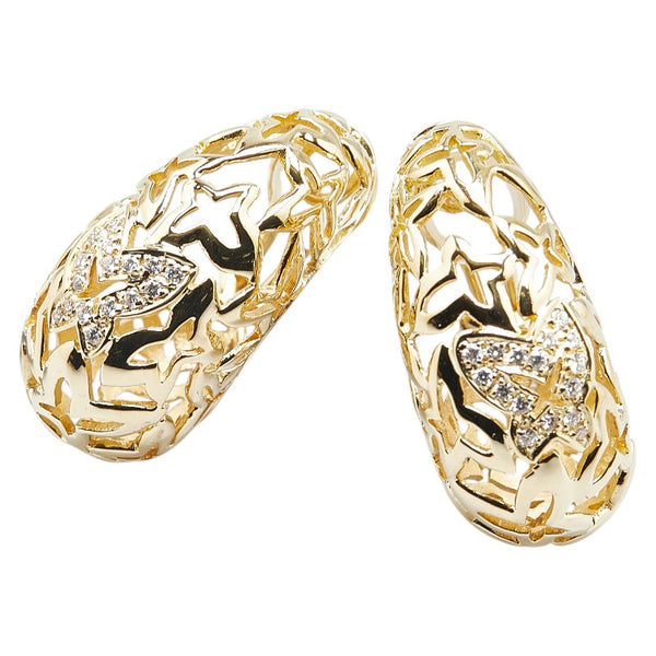 K18YG イエローゴールド ダイヤ ピアス レディース 【中古】