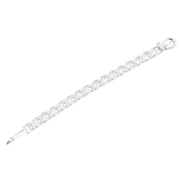 K18WG ホワイトゴールド ダイヤ1.05ct ベルト モチーフ ブレスレット レディース 【中古】