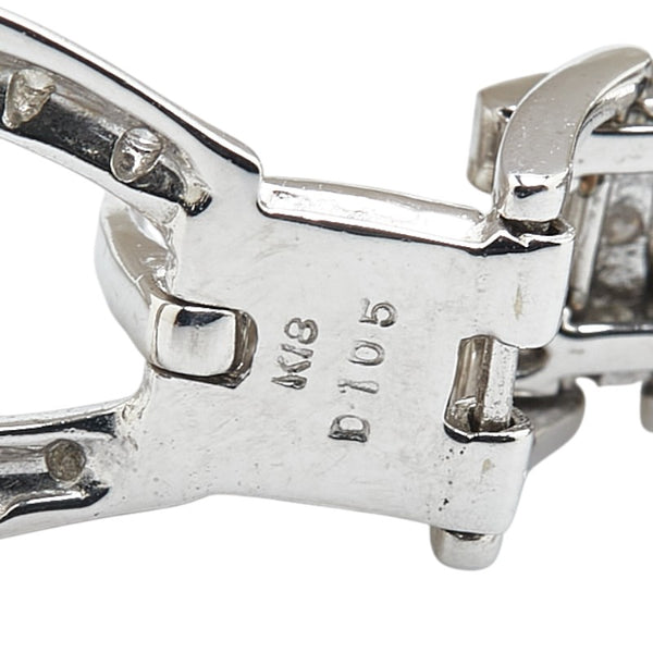K18WG ホワイトゴールド ダイヤ1.05ct ベルト モチーフ ブレスレット レディース 【中古】