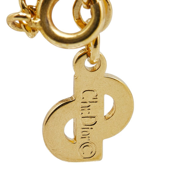 ディオール CDロゴ ネックレス ゴールド メッキ ラインストーン レディース Dior 【中古】