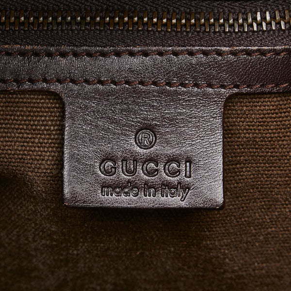 グッチ ショルダーバッグ ブラウン キャンバス レザー レディース GUCCI 【中古】