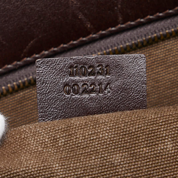 グッチ ショルダーバッグ ブラウン キャンバス レザー レディース GUCCI 【中古】