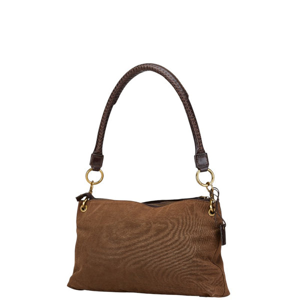 グッチ ショルダーバッグ ブラウン キャンバス レザー レディース GUCCI 【中古】