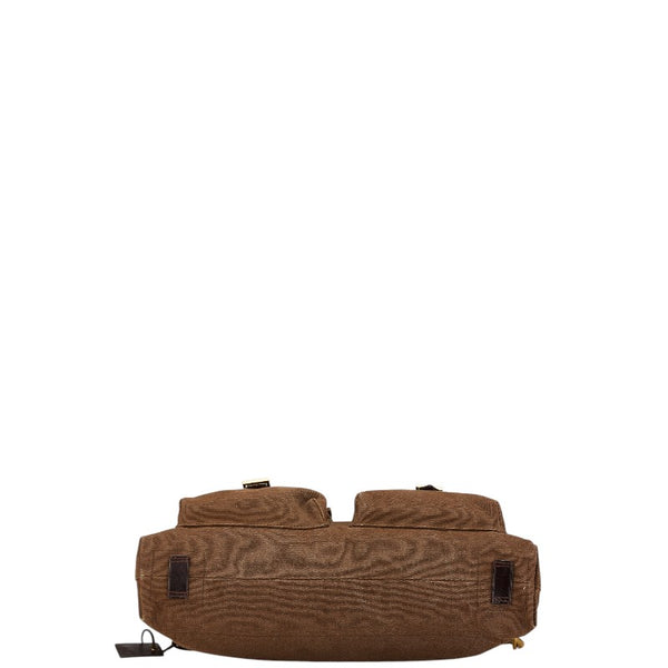 グッチ ショルダーバッグ ブラウン キャンバス レザー レディース GUCCI 【中古】