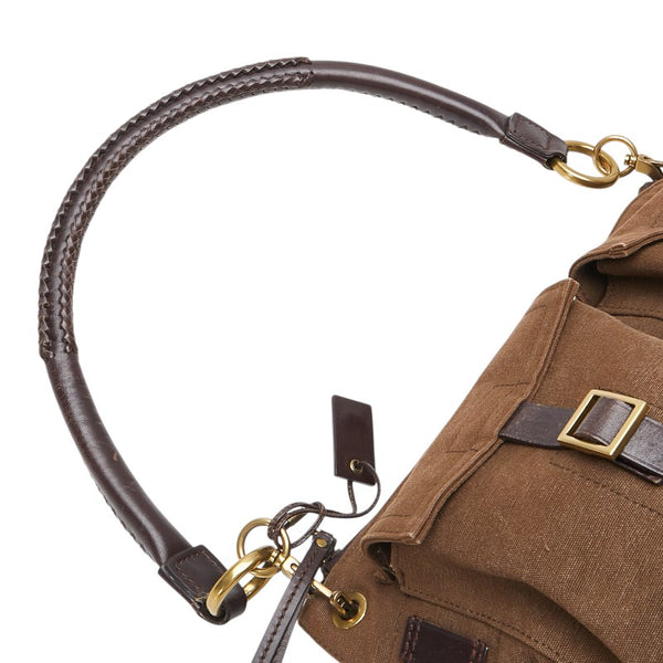 グッチ ショルダーバッグ ブラウン キャンバス レザー レディース GUCCI 【中古】