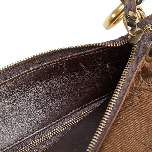 グッチ ショルダーバッグ ブラウン キャンバス レザー レディース GUCCI 【中古】