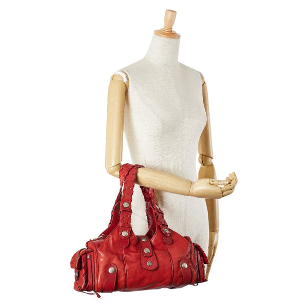 クロエ シルベラード ハンドバッグ ショルダーバッグ レッド レザー レディース Chloe 【中古】