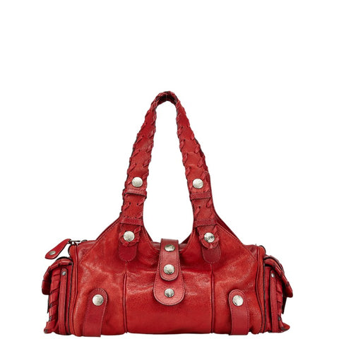 クロエ シルベラード ハンドバッグ ショルダーバッグ レッド レザー レディース Chloe 【中古】