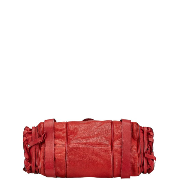 クロエ シルベラード ハンドバッグ ショルダーバッグ レッド レザー レディース Chloe 【中古】