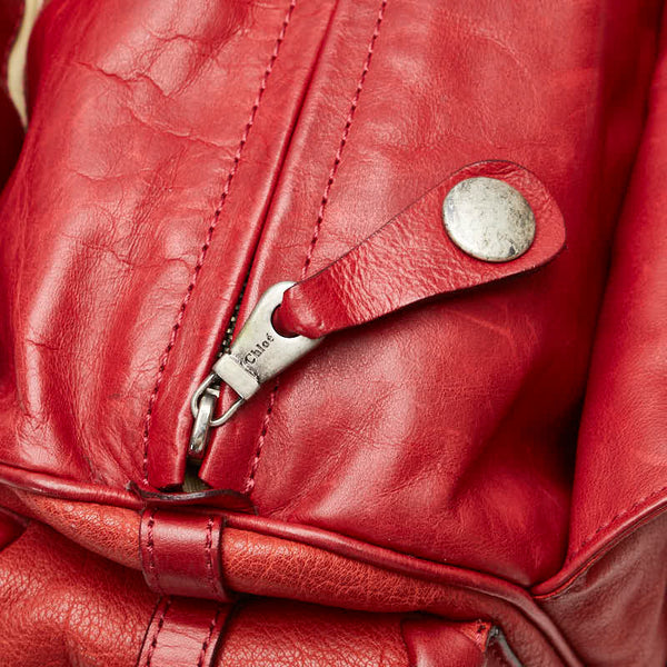 クロエ シルベラード ハンドバッグ ショルダーバッグ レッド レザー レディース Chloe 【中古】