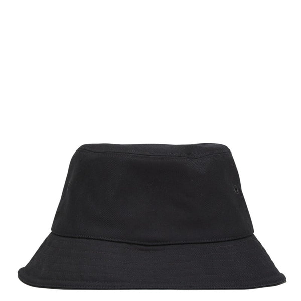バーバリー ロゴ バケットハット サイズ:L(59cm) ブラック レッド コットン レザー メンズ BURBERRY 【中古】