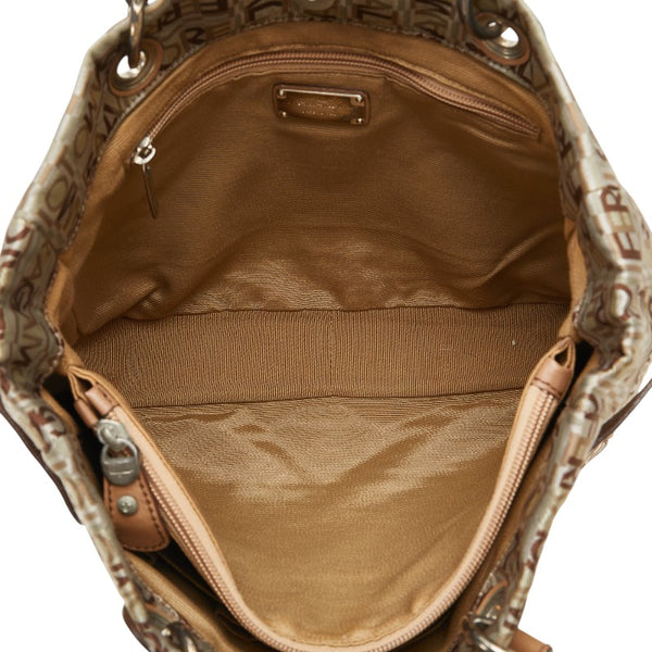 サルヴァトーレフェラガモ トートバッグ ショルダーバッグ EJ-21 8481 グレー ベージュ キャンバス レザー レディース Salvatore Ferragamo 【中古】