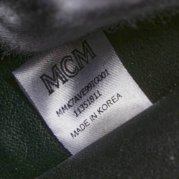 エム シー エム ヴィセトス ロゴグラム スタッズ リュック バックパック ベージュ PVC レザー レディース MCM 【中古】
