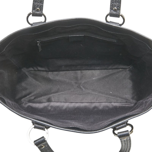 グッチ GGキャンバス トートバッグ ショルダーバッグ 113017 ブラック キャンバス レザー レディース GUCCI 【中古】