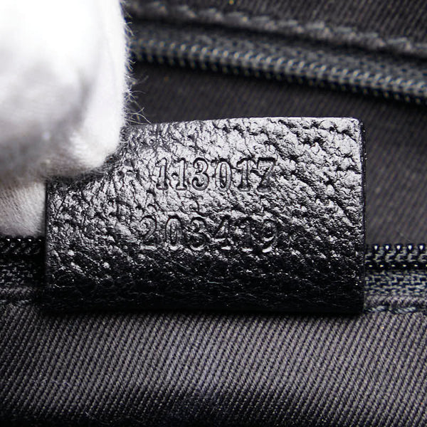 グッチ GGキャンバス トートバッグ ショルダーバッグ 113017 ブラック キャンバス レザー レディース GUCCI 【中古】