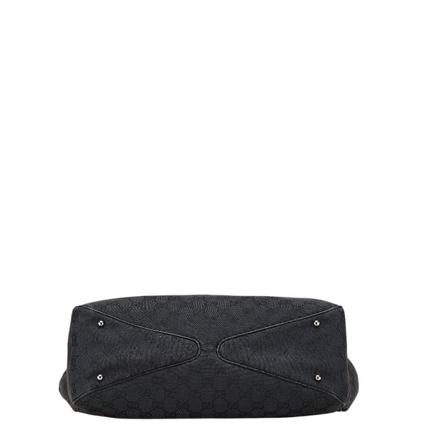 グッチ GGキャンバス トートバッグ ショルダーバッグ 113017 ブラック キャンバス レザー レディース GUCCI 【中古】