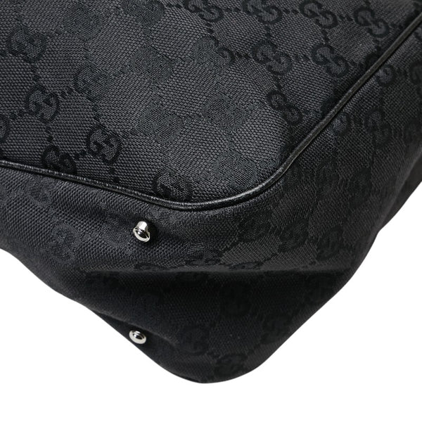 グッチ GGキャンバス トートバッグ ショルダーバッグ 113017 ブラック キャンバス レザー レディース GUCCI 【中古】