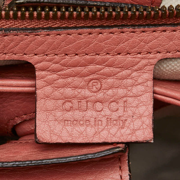 グッチ バンブー ショッパー スモール ハンドバッグ ショルダーバッグ 2WAY 336032 ピンク レザー レディース GUCCI 【中古】