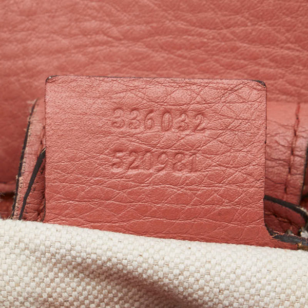 グッチ バンブー ショッパー スモール ハンドバッグ ショルダーバッグ 2WAY 336032 ピンク レザー レディース GUCCI 【中古】