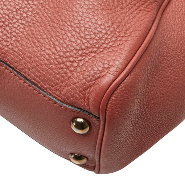 グッチ バンブー ショッパー スモール ハンドバッグ ショルダーバッグ 2WAY 336032 ピンク レザー レディース GUCCI 【中古】