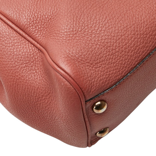 グッチ バンブー ショッパー スモール ハンドバッグ ショルダーバッグ 2WAY 336032 ピンク レザー レディース GUCCI 【中古】