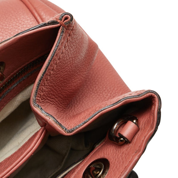 グッチ バンブー ショッパー スモール ハンドバッグ ショルダーバッグ 2WAY 336032 ピンク レザー レディース GUCCI 【中古】