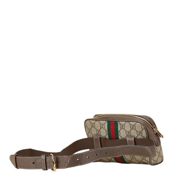 グッチ GGスプリーム オフディア ウエストバッグ ボディバッグ 85/34 517076 ブラウン ベージュ PVC レザー レディース GUCCI 【中古】