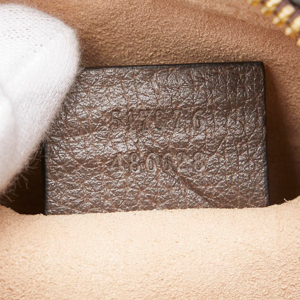 グッチ GGスプリーム オフディア ウエストバッグ ボディバッグ 85/34 517076 ブラウン ベージュ PVC レザー レディース GUCCI 【中古】