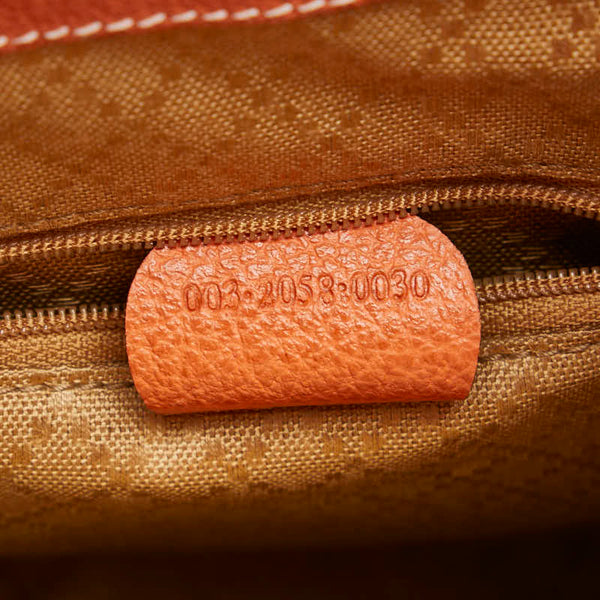 グッチ バンブー リュック バックパック 003 2058 0030 オレンジ スウェード レザー レディース GUCCI 【中古】