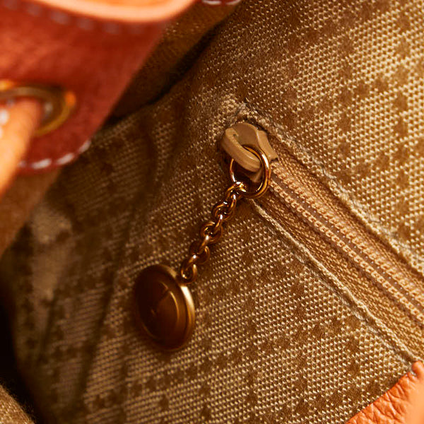 グッチ バンブー リュック バックパック 003 2058 0030 オレンジ スウェード レザー レディース GUCCI 【中古】