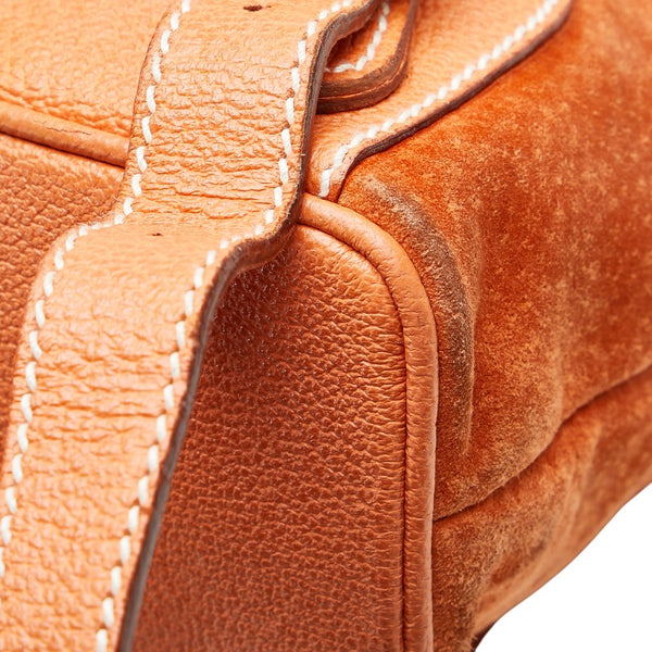 グッチ バンブー リュック バックパック 003 2058 0030 オレンジ スウェード レザー レディース GUCCI 【中古】