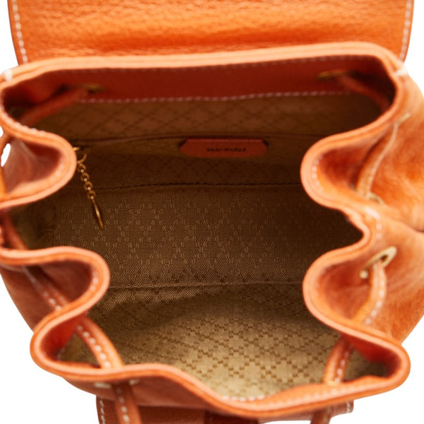 グッチ バンブー リュック バックパック 003 2058 0030 オレンジ スウェード レザー レディース GUCCI 【中古】