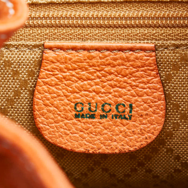 グッチ バンブー リュック バックパック 003 2058 0030 オレンジ スウェード レザー レディース GUCCI 【中古】
