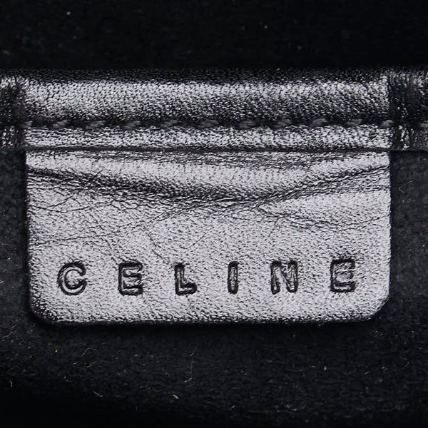 セリーヌ チェーン 斜め掛け ミニショルダーバッグ ブラック レザー レディース CELINE 【中古】