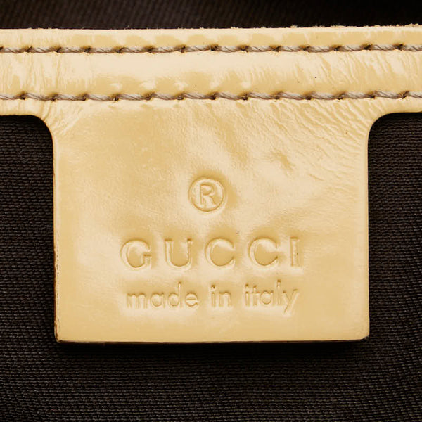 グッチ GGスプリーム トートバッグ ハンドバッグ 201482 ベージュ イエロー PVC レザー レディース GUCCI 【中古】