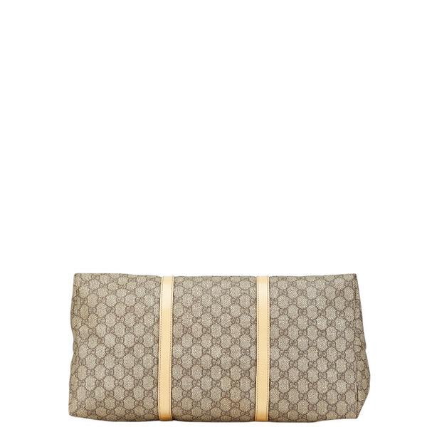 グッチ GGスプリーム トートバッグ ハンドバッグ 201482 ベージュ イエロー PVC レザー レディース GUCCI 【中古】