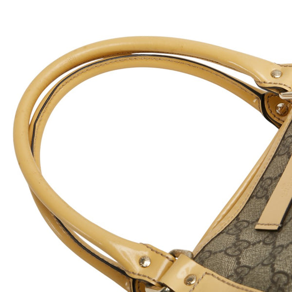 グッチ GGスプリーム トートバッグ ハンドバッグ 201482 ベージュ イエロー PVC レザー レディース GUCCI 【中古】