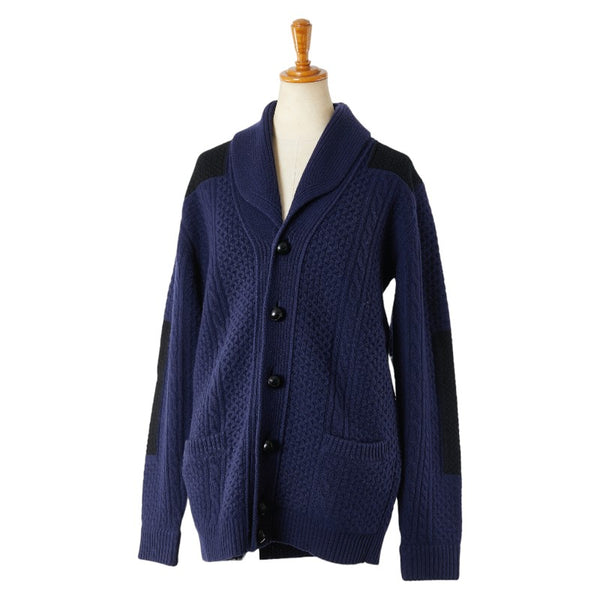 アレキサンダーマックイーン カーディガン サイズ：XS ネイビー ブラック ウール メンズ Alexander McQueen 【中古】