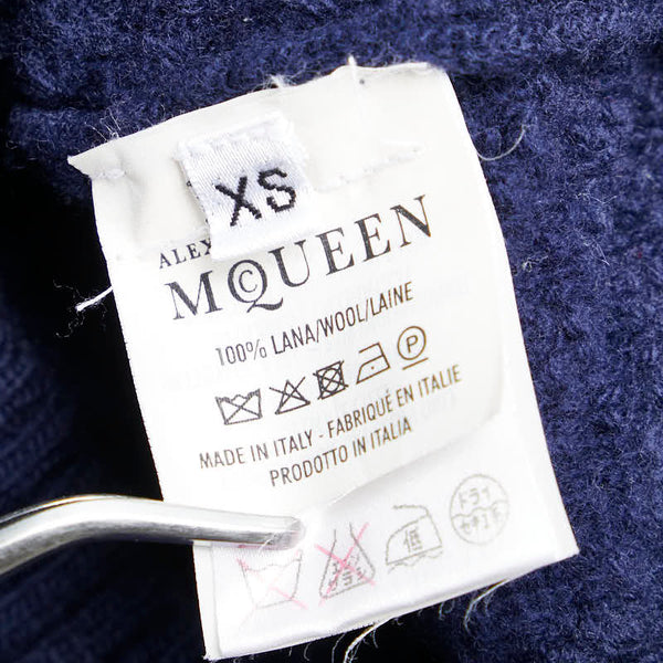 アレキサンダーマックイーン カーディガン サイズ：XS ネイビー ブラック ウール メンズ Alexander McQueen 【中古】