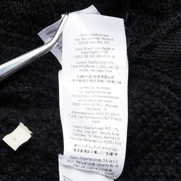 グッチ 22SS Cable Knit Cardigan with Detachable Sleeves デタッチャブル スリーブス ケーブルニットカーディガン サイズ：L 681624 ブラック ウール メンズ GUCCI 【中古】