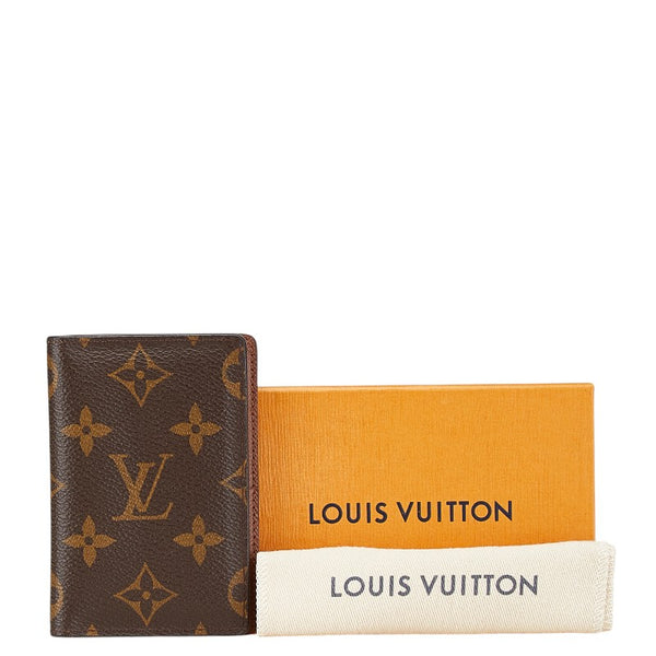 ルイ ヴィトン モノグラム オーガナイザー ドゥ ポッシュ カードケース M60502 ブラウン PVC レザー レディース LOUIS VUITTON 【中古】