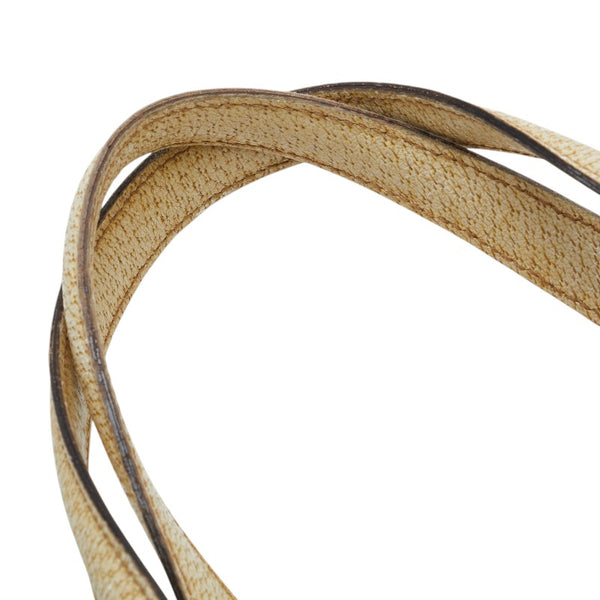 グッチ GGキャンバス バンブー ショルダーバッグ ハンドバッグ 111713 ベージュ ブラウン キャンバス レザー レディース GUCCI 【中古】