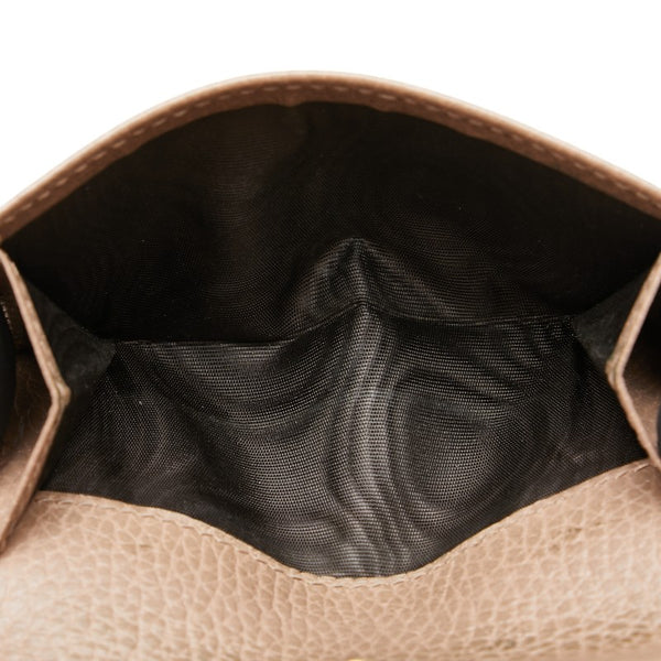 グッチ プチマーモント ダブルG コンパクトウォレット 474746 ベージュ レザー レディース GUCCI 【中古】