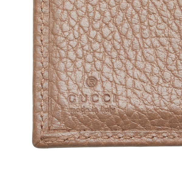 グッチ プチマーモント ダブルG コンパクトウォレット 474746 ベージュ レザー レディース GUCCI 【中古】