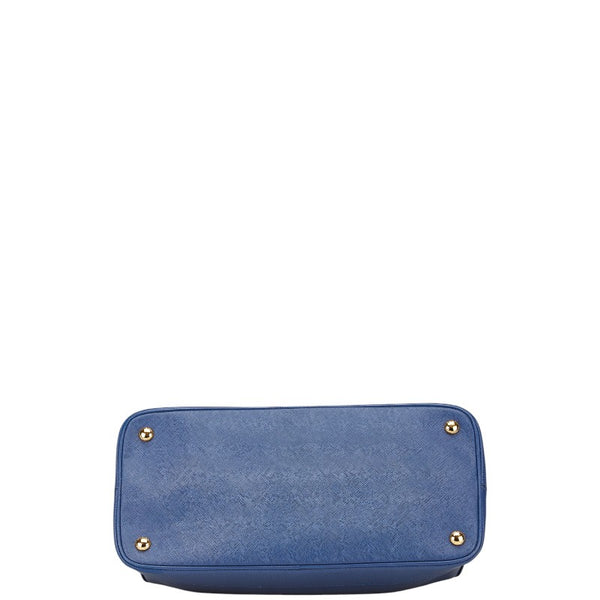 プラダ 三角ロゴプレート ショルダーバッグ ハンドバッグ 2WAY BN2567 ブルー サフィアーノレザー レディース PRADA 【中古】