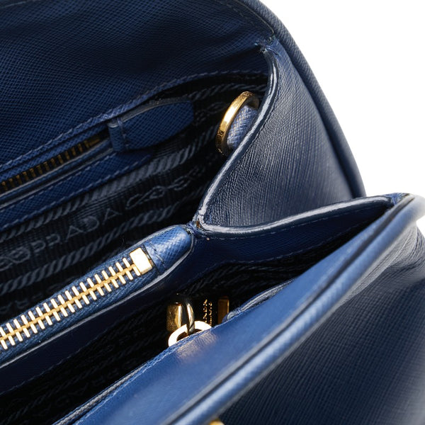 プラダ 三角ロゴプレート ショルダーバッグ ハンドバッグ 2WAY BN2567 ブルー サフィアーノレザー レディース PRADA 【中古】