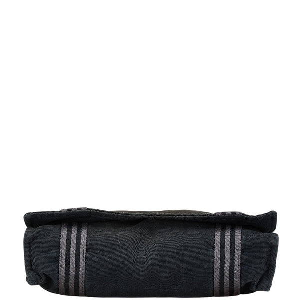 エルメス フールトゥ バサスMM 斜め掛け ショルダーバッグ メッセンジャーバッグ ブラック キャンバス レディース HERMES 【中古】